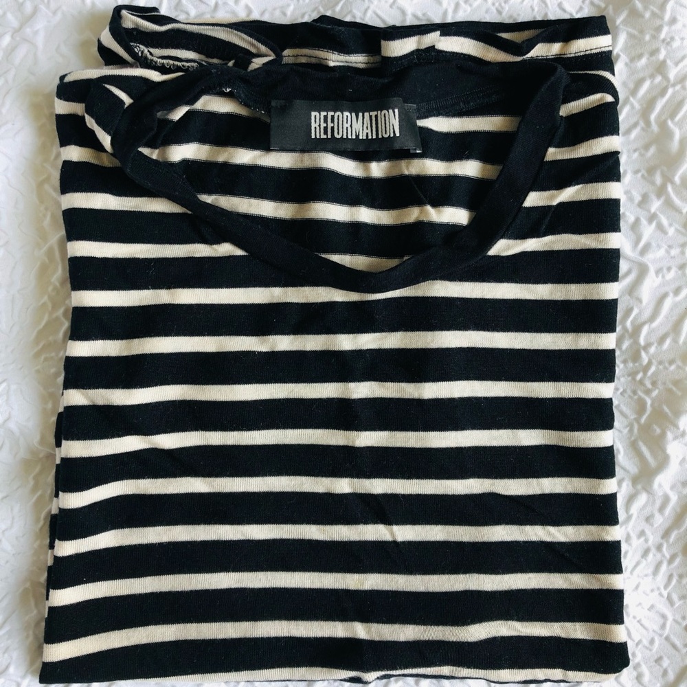 Striped black & white REFORMATION sleeveless top size XS